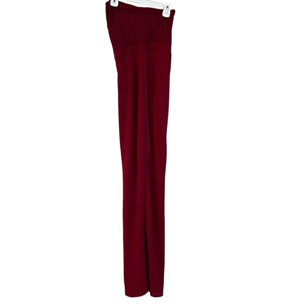Tobi Women's Strapless Burgundy Formal Wide Leg Jumpsuit S Party Cocktai… - Picture 4 of 7